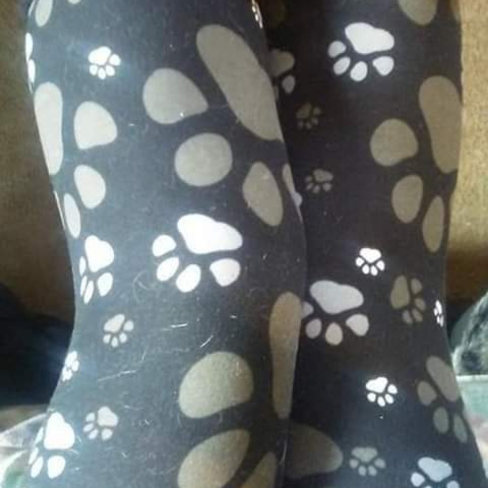 Kids Brown Paw Print Leggings